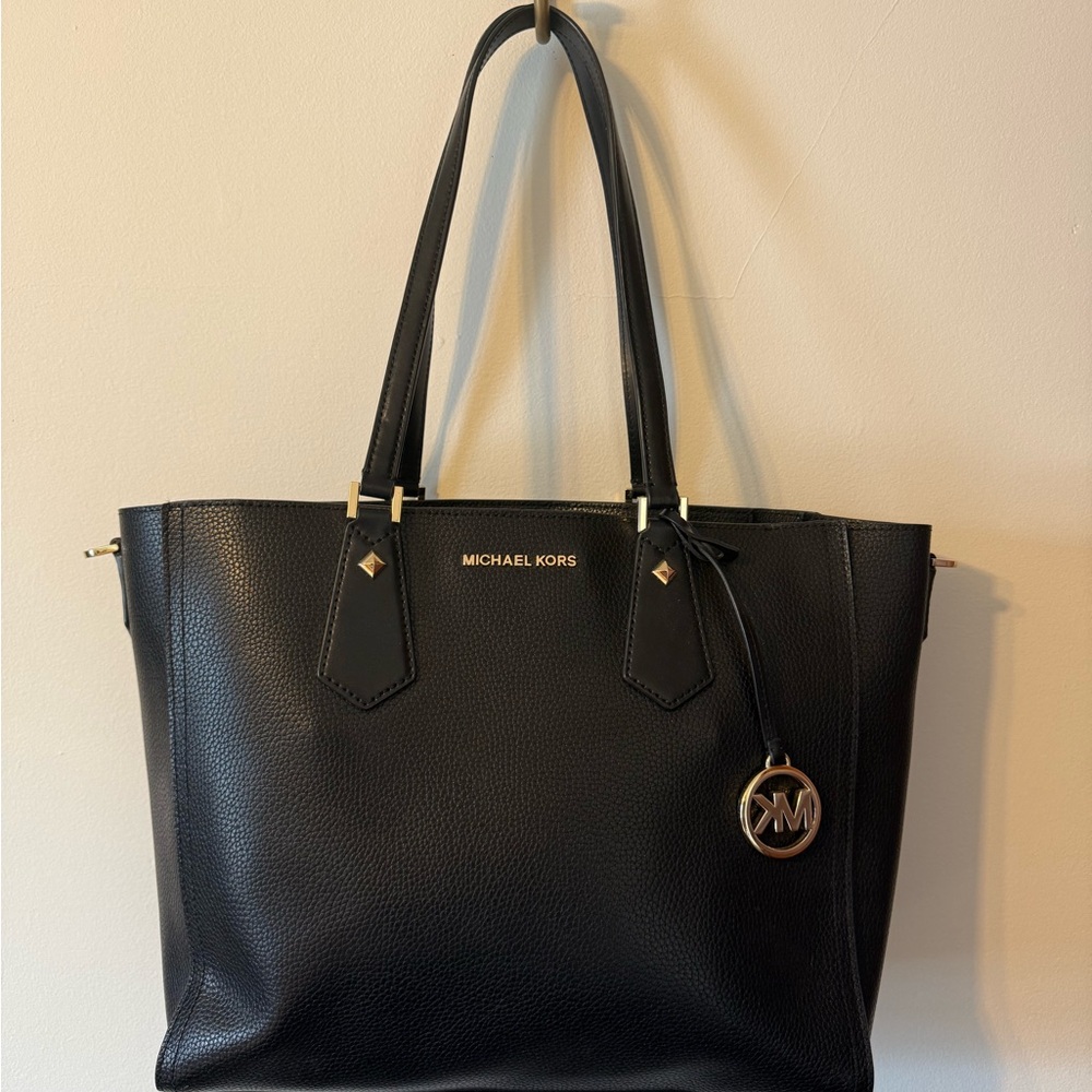 Michael Kors Black Leather Tote Bag